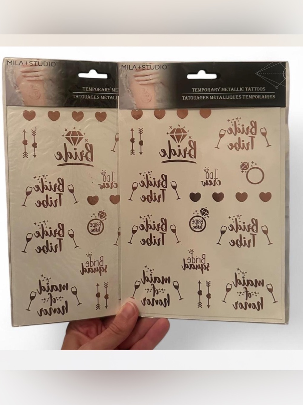 💜 NWOT Mila + Studio Rose Gold Temporary Metallic Tattoos (2 Packs)